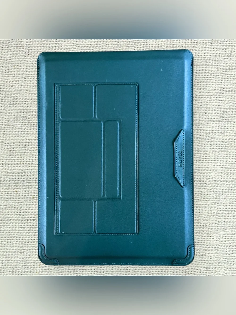 Dark Green Faux Leather Laptop & iPad Sleeve